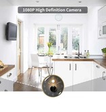 Twister Reloj G10 con cámara de 1080p y WiFi - Inalámbrico Smart Home Security Visión nocturna Detección de movimiento Negro