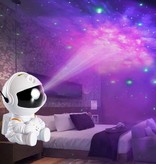 Stuff Certified® Astronauta con stella - Proiettore spaziale stellare con telecomando - Lampada atmosfera cielo stellato bianca