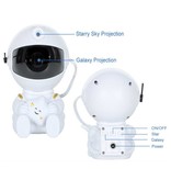 Stuff Certified® Astronauta con estrella - Proyector espacial estelar con control remoto - Lámpara de ambiente de cielo estrellado Blanco