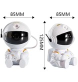 Stuff Certified® Astronaut mit Stern - Sternenraumprojektor mit Fernbedienung - Sternenhimmel-Atmosphärenlampe weiß