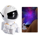 Stuff Certified® Astronauta con estrella - Proyector espacial estelar con control remoto - Lámpara de ambiente de cielo estrellado Blanco