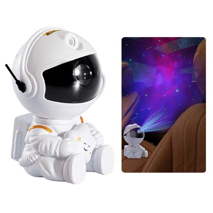 Astronaut met Ster - Sterren Ruimte Projector met Afstandsbediening - Sterrenhemel Sfeerlamp Wit