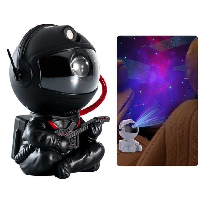 Astronauta con chitarra - Star Space Projector con telecomando - Starry Sky Mood Lamp Black