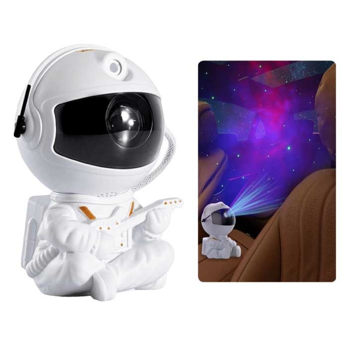 Astronaut met Gitaar - Sterren Ruimte Projector met Afstandsbediening - Sterrenhemel Sfeerlamp Wit