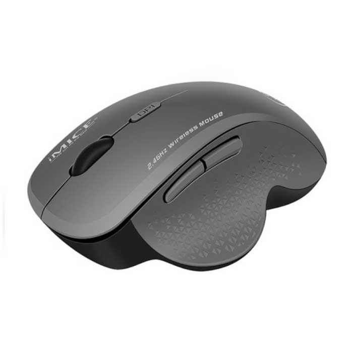 iMice Wireless Mouse - 2.4GHz 1600DPI Optical / Ergonomic / Right Handed - Gray
