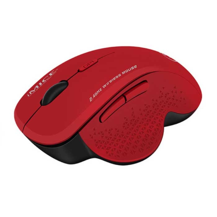 Mysz bezprzewodowa - 2,4 GHz 1600 DPI Optyczna / Ergonomiczna / Praworęczna - Czerwona