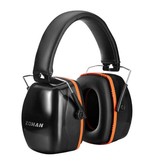 Zohan Cache-oreilles de sécurité insonorisés Cache-oreilles - 28dB NRR / Isolation acoustique / Réglable / Boîtier anti-chute - Orange