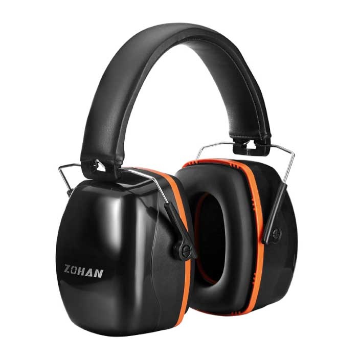 Soundproof Safety Earmuffs Earmuffs - 28dB NRR / Sound Isolation / Adjustable / Drop-Proof Housing - Orange