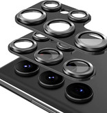 Stuff Certified® Samsung Galaxy S23 Ultra Metal Camera Lens Cover - Funda protectora a prueba de golpes negra