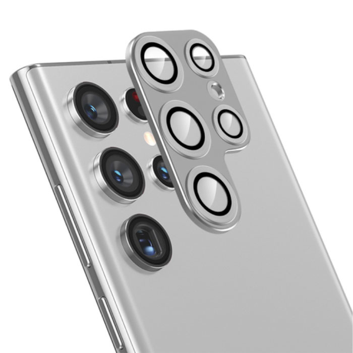 Copriobiettivo per fotocamera in metallo per Samsung Galaxy S23 - Protezione custodia antiurto Argento