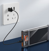 Tollcuudda Power Bank de 30.000 mAh con 2 puertos - Suministro de energía de 22,5 W - Cargador de batería externo de emergencia Gris