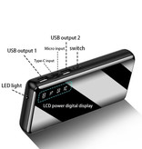 Tollcuudda 80.000 mAh Power Bank mit 4 Ports - Eingebaute Taschenlampe - Externes Notfall-Akku-Ladegerät Ladegerät Schwarz - Copy