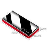 Tollcuudda 80.000mAh Powerbank met 4 Poorten - Ingebouwde Zaklamp - Externe Noodaccu Batterij Oplader Charger Rood