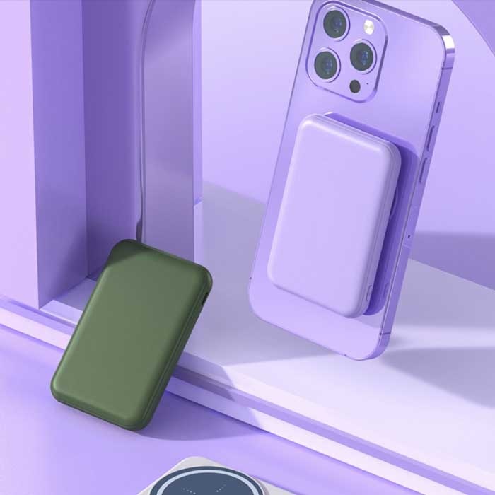 Tollcuudda 20 000 mAh Mini Banque de Puissance Magnétique Qi pour Téléphones Mobiles - Chargeur Batterie Sans Fil Noir