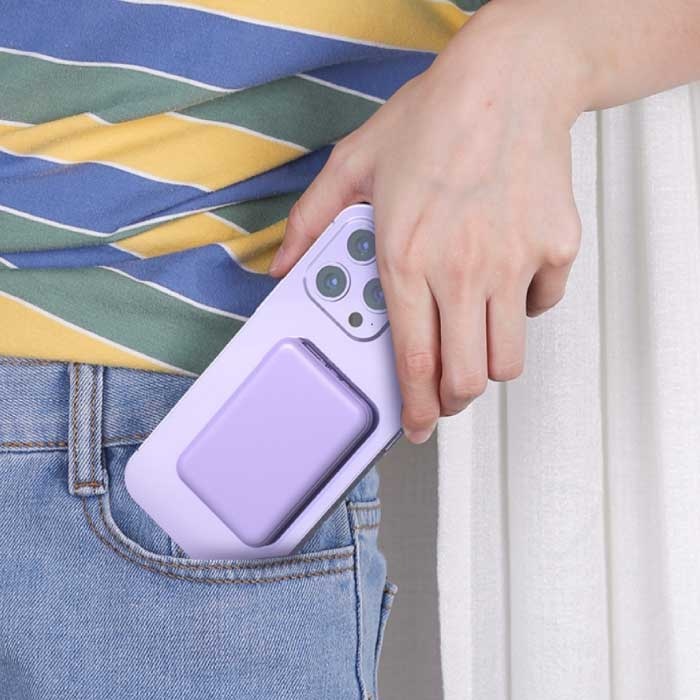 Tollcuudda 20 000 mAh Mini Banque de Puissance Magnétique Qi pour Téléphones Mobiles - Chargeur Batterie Sans Fil Noir