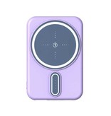 Tollcuudda 20,000mAh Mini Qi Power Bank Magnético para Teléfonos Móviles - Cargador de Batería Inalámbrico Púrpura