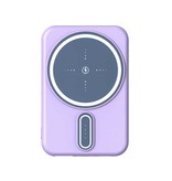 Tollcuudda Mini Power Bank Magnetico Qi da 20.000 mAh per Cellulari - Caricabatterie Batteria Wireless Viola