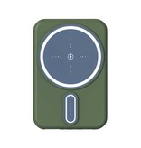 Tollcuudda 20.000 mAh Mini-Magnet-Qi-Powerbank für Mobiltelefone – Ladegerät, kabelloser Akku, Grün
