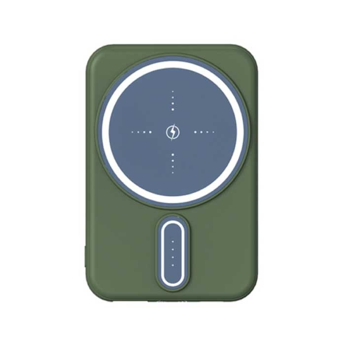 20 000 mAh Mini Banque de Puissance Magnétique Qi pour Téléphones Mobiles - Chargeur Batterie Sans Fil Vert