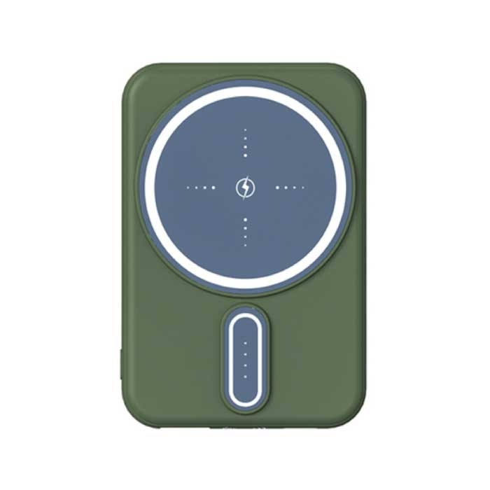 Mini Power Bank Magnetico Qi da 20.000 mAh per Cellulari - Caricabatterie Batteria Wireless Verde