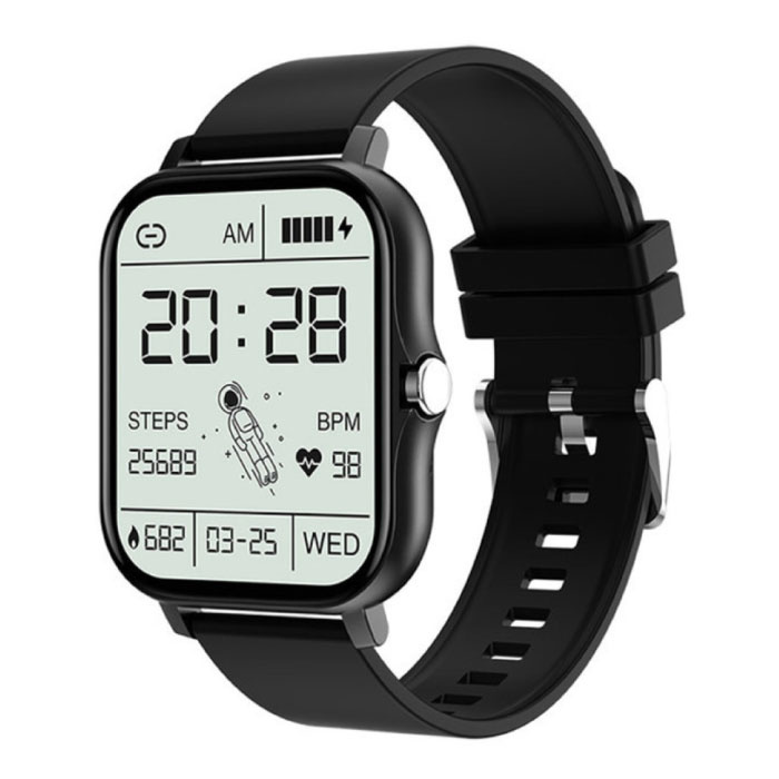 GT20 Smartwatch with Silicone Strap - Sport Activity Tracker Watch Black