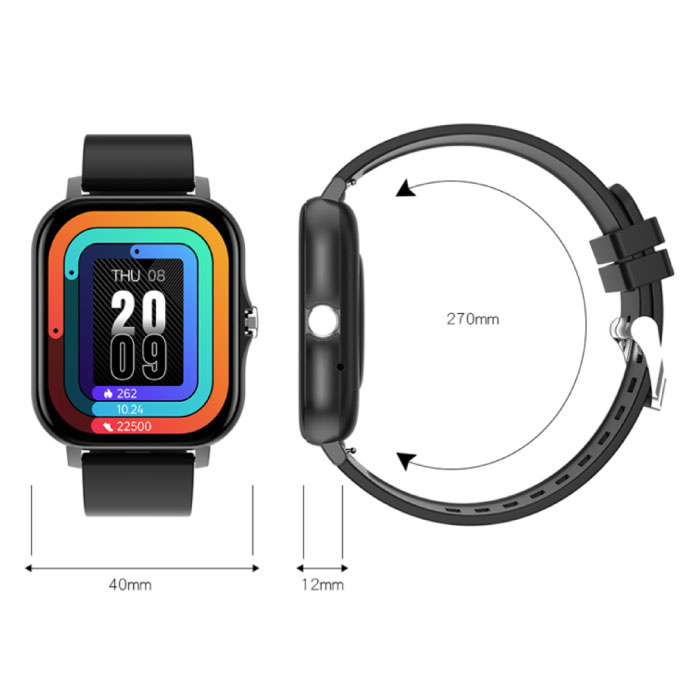 Stuff Certified® GT20 Smartwatch con Correa de Silicona - Reloj Sport Activity Tracker Dorado