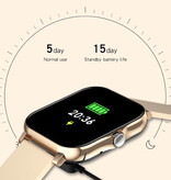 Stuff Certified® GT20 Smartwatch mit Silikonarmband – Sport Activity Tracker Uhr Grau