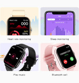 Stuff Certified® Smartwatch GT20 con cinturino in silicone - Sport Activity Tracker Watch Grigio