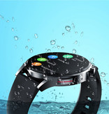 Lige Smartwatch z monitorem temperatury ciała, ciśnieniomierzem i tlenomierzem - Zegarek Fitness Sport Activity Tracker iOS Android - Silikonowy pasek Czarny