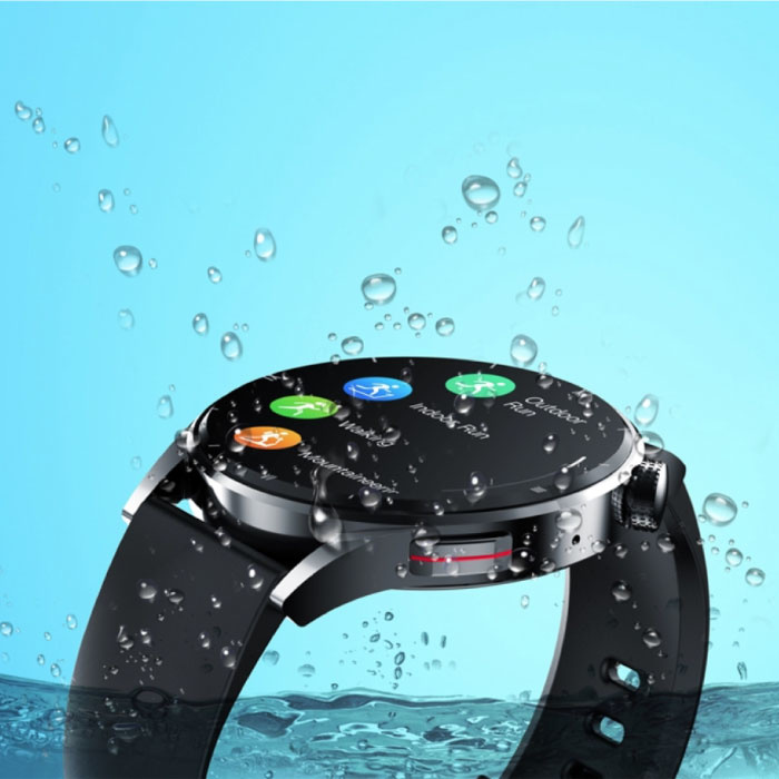 Lige Reloj inteligente con temperatura corporal, monitor de presión arterial y medidor de oxígeno - Fitness Sport Activity Tracker Watch iOS Android - Correa de silicona Negro