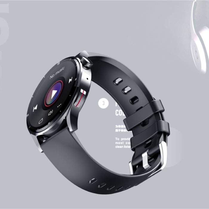 Lige Reloj inteligente con temperatura corporal, monitor de presión arterial y medidor de oxígeno - Fitness Sport Activity Tracker Watch iOS Android - Correa de silicona Negro