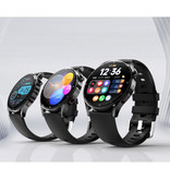 Lige Smartwatch z monitorem temperatury ciała, ciśnieniomierzem i tlenomierzem - Zegarek Fitness Sport Activity Tracker iOS Android - Silikonowy pasek Czarny