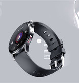 Lige Smartwatch z monitorem temperatury ciała, ciśnieniomierzem i tlenomierzem - Zegarek Fitness Sport Activity Tracker iOS Android - Silikonowy pasek Różowy