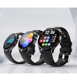 Lige Montre Connectée avec Température Corporelle, Tensiomètre et Oxymètre - Fitness Sport Activity Tracker Montre iOS Android - Bracelet en Métal Noir