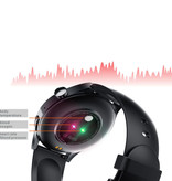 Lige Smartwatch z monitorem temperatury ciała, ciśnieniomierzem i tlenomierzem - Monitor aktywności sportowej Fitness Zegarek iOS Android - Pasek z siatki Czarny