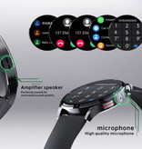 Lige Smartwatch con temperatura corporea, misuratore di pressione sanguigna e misuratore di ossigeno - Fitness Sport Activity Tracker Watch iOS Android - Cinturino in rete nero