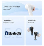 Baseus Écouteurs sans fil Bowie M1 - Écouteurs à commande tactile ANC TWS Bluetooth 5.0 Blanc