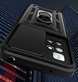 Keysion Xiaomi Mi 12T Pro - Armor Case z podstawką i ochroną aparatu - Pop Grip Cover Case Czarny