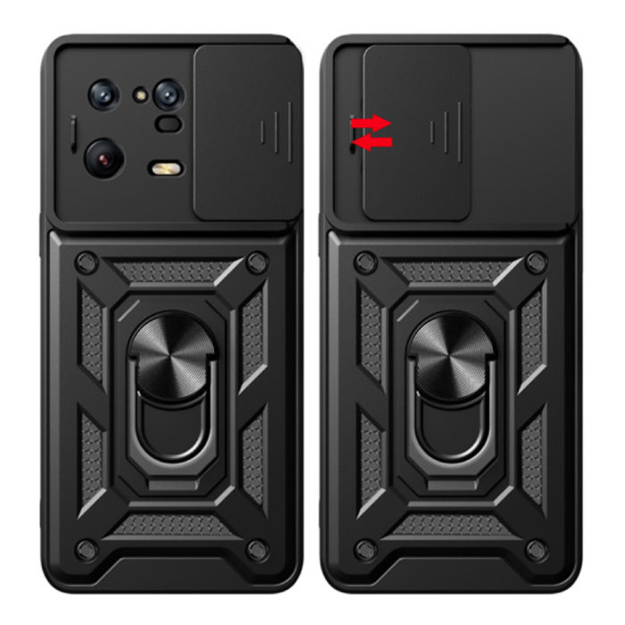 Keysion Xiaomi Mi 11i - Coque Armor avec Béquille et Protection de Caméra - Coque Pop Grip Cover Rose