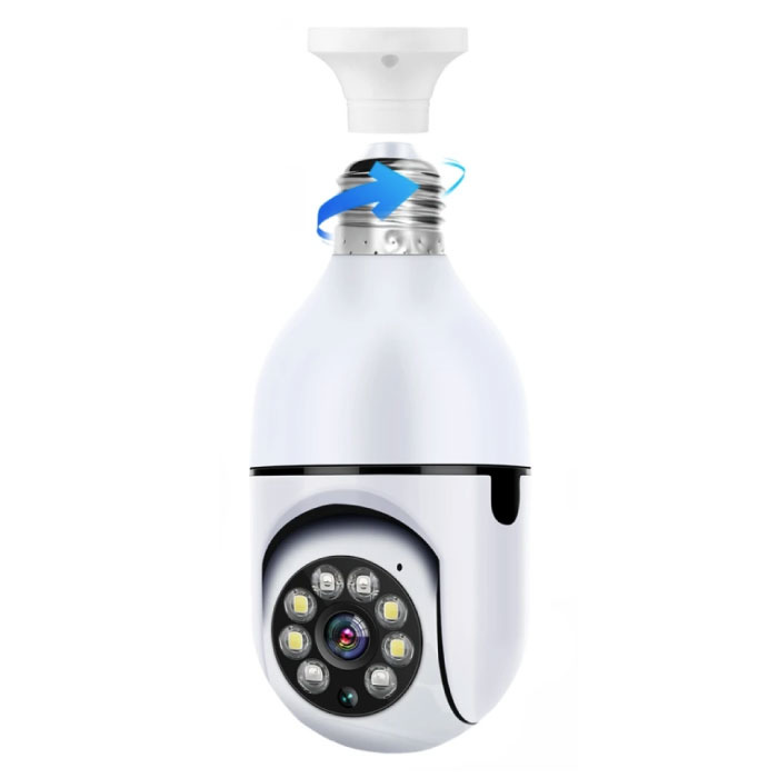 E27 Bulb Camera with Microphone - WiFi Night Vision Motion Detection Smart Home Security