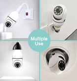 Stuff Certified® Cámara con foco E27 con micrófono - WiFi Visión nocturna Detección de movimiento Seguridad en el hogar inteligente