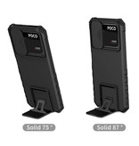Keysion Xiaomi Poco M3 Pro - Kickstand Hoesje met Camera Slide - Cover Case Zwart