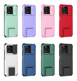 Keysion Xiaomi Poco X3 Pro - Kickstand Case with Camera Slide - Cover Case Vert Foncé