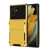 Stuff Certified® Samsung Galaxy S8 - Étui porte-cartes - Étui portefeuille avec fente pour carte Jaune