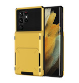 Stuff Certified® Samsung Galaxy S10 - Card Holder Case - Wallet Card Slot Wallet Cover Case Yellow
