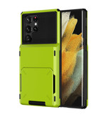 Stuff Certified® Samsung Galaxy S10 Plus - Card Holder Case - Wallet Card Slot Wallet Cover Case Green