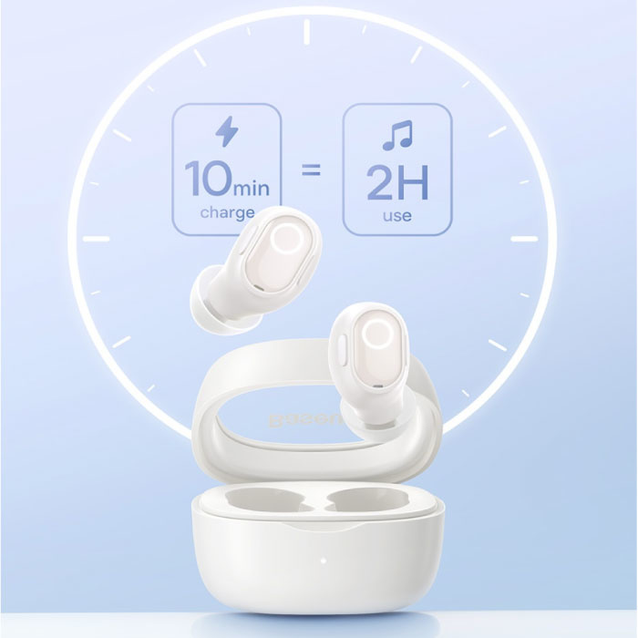 Baseus Auriculares inalámbricos WM02 - Auriculares con control táctil TWS Bluetooth 5.3 Blanco