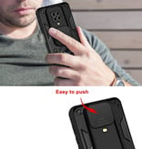 CYYWN Xiaomi Redmi 10 (4G) - Armor Case z podstawką i suwakiem do aparatu - Magnetic Pop Grip Cover Case Gold