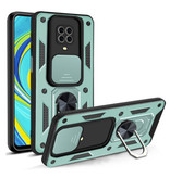 CYYWN Xiaomi Redmi Note 8 - Armor Case with Kickstand and Camera Slide - Magnetic Pop Grip Cover Case Green