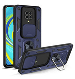 CYYWN Xiaomi Redmi Note 9S - Armor Case with Kickstand and Camera Slide - Magnetic Pop Grip Cover Case Blue